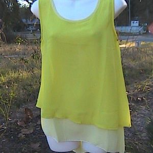 Yellow Sleeveless Chiffon Blouse Size: 6 (S)  (#2)